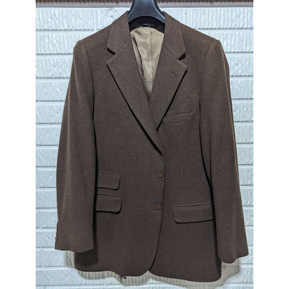 Benchley LTD. Men's Brown Wool Button-Down Blazer Suit Jacket Size 44 - Picture 1 of 5